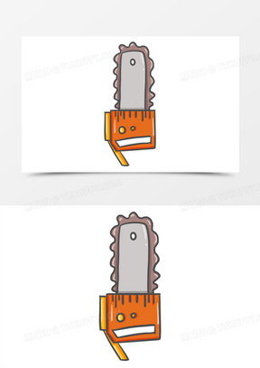 卡通手绘可爱电锯元素