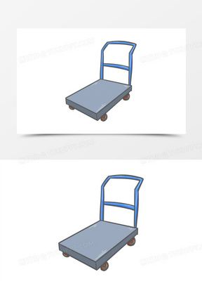 卡通手绘推车元素