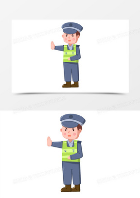 交警卡通图片素材