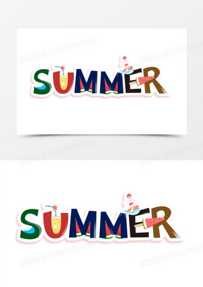 summer夏天英文艺术字