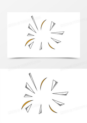 手绘放射卡通装饰元素