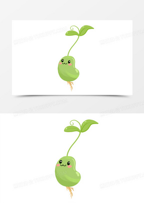 卡通手绘种子发芽免抠素材