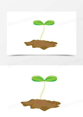 发芽树枝卡通图片