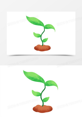 手绘有生机在生长的春芽元素60手绘豆子植物发芽简约元素91手绘泥土上