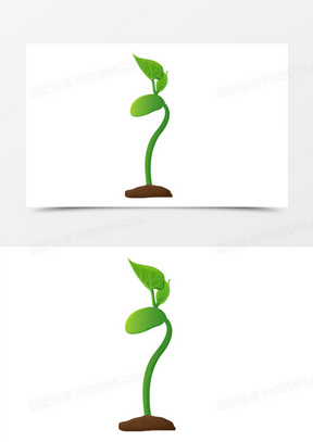 手绘豆芽发芽豆苗元素