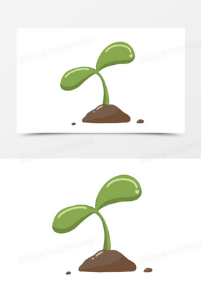 豆芽元素131手绘有生机在生长的春芽元素60手绘豆子植物发芽简约元素