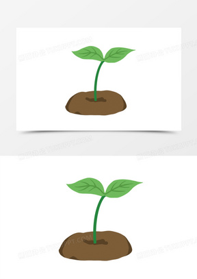 手绘有生机在生长的春芽元素