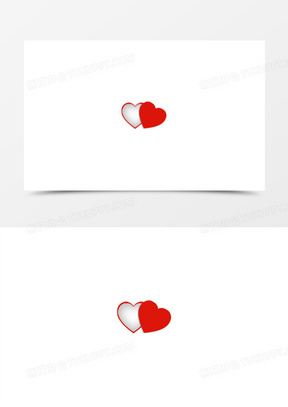 红色双心七夕情人节