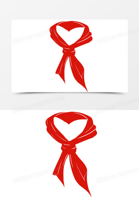 卡通手绘红色红领巾远古三