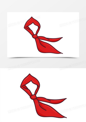 手绘卡通红领巾免抠元素