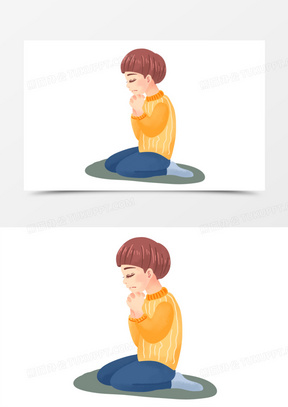 男孩思考图片素材
