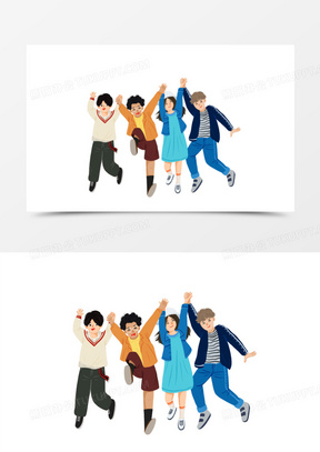 手拉手卡通图片素材