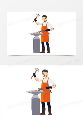 400手绘矢量扁平风打铁插画元素180手绘矢量打铁元素680手绘卡通工匠