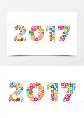 可爱泡泡2017年装饰字体设计