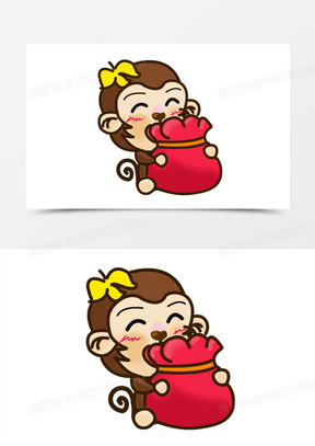 猴子卡通猴子钱袋2016春节