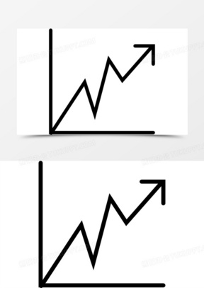 线图有上升的箭头图标