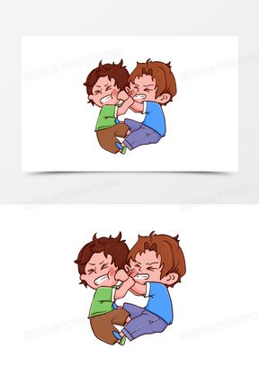 打架卡通图片素材