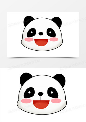 卡通手绘可爱熊猫头免抠元素