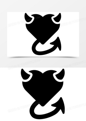 张恶魔角度爱心黑色