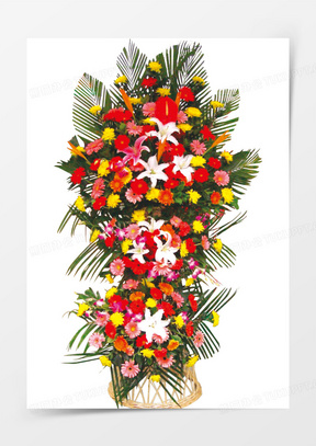 开业海报彩色花篮