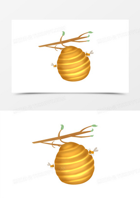 手绘马蜂窝免抠素材