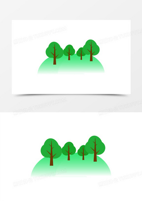 一排排树简笔画图片