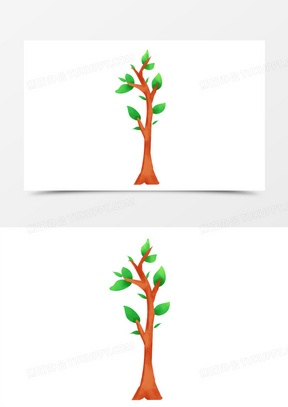 手绘卡通植树节小树苗免抠素材