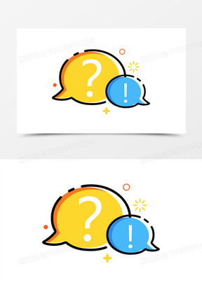 mbe风格手绘卡通qa问答元素素材