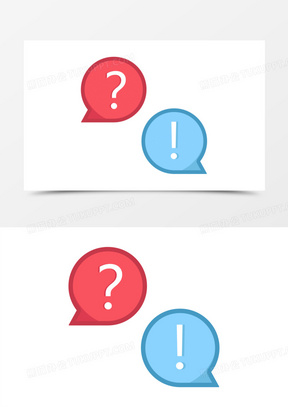 手绘卡通qa问答图标素材