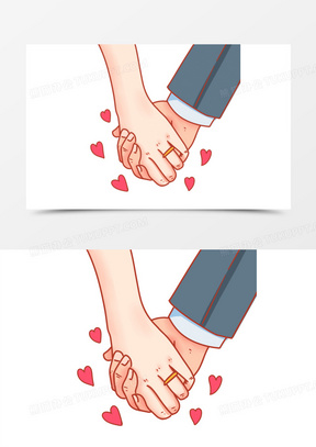 卡通手牵手图片素材