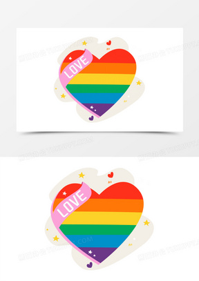 爱心彩虹图片素材