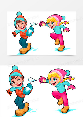 打雪仗图片素材
