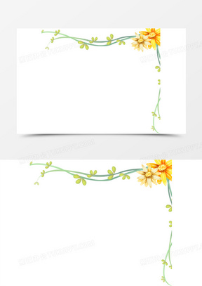 创意黄色太阳花边框设计