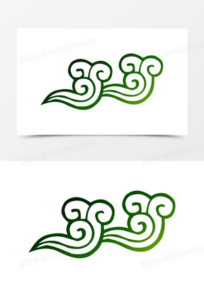 绿色优雅花纹云纹