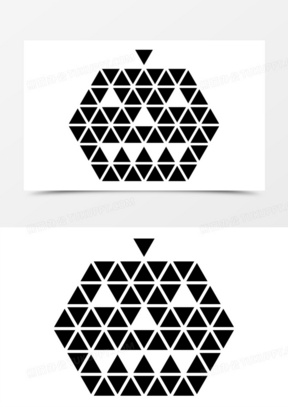 多边形的万圣节南瓜脸的小三角形图标