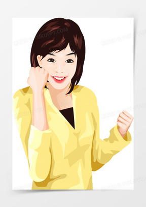 矢量加油女性素材
