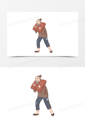 卡通手绘古代犯人元素