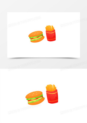 卡通手绘油炸食品免抠元素