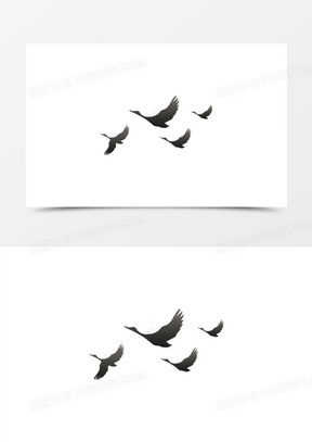 黑色鸿雁剪影装饰素材1150黑色剪影大雁装饰素材70