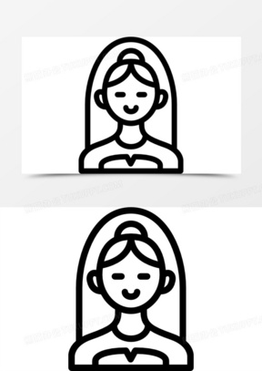 新娘的半身像图标