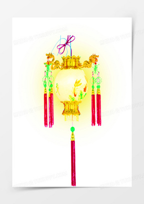 金色圆形华丽宫灯中秋