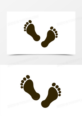 手绘脚印装饰素材