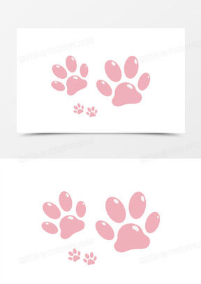 狗脚印图片卡通可爱图案