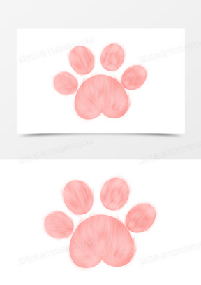 手绘免抠猫爪元素1110手绘粉色卡通可爱猫印素材190手绘扁平粉色猫爪
