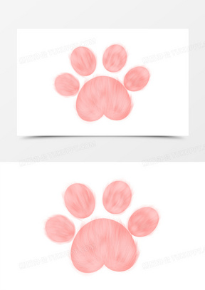 手绘免抠猫爪元素