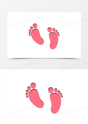 卡通手绘脚印元素