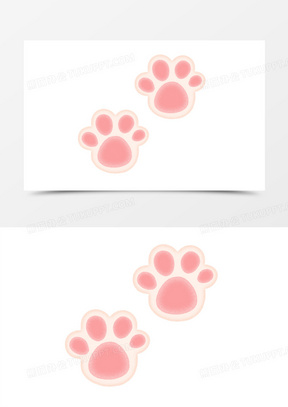 手绘扁平粉色猫爪免抠元素3285手绘可爱手绘猫爪印元素350多个狗脚231