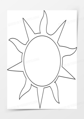 边框半个太阳简笔画图片