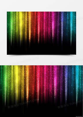 七彩色发光的线条