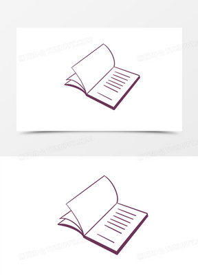 手绘书籍线稿装饰元素